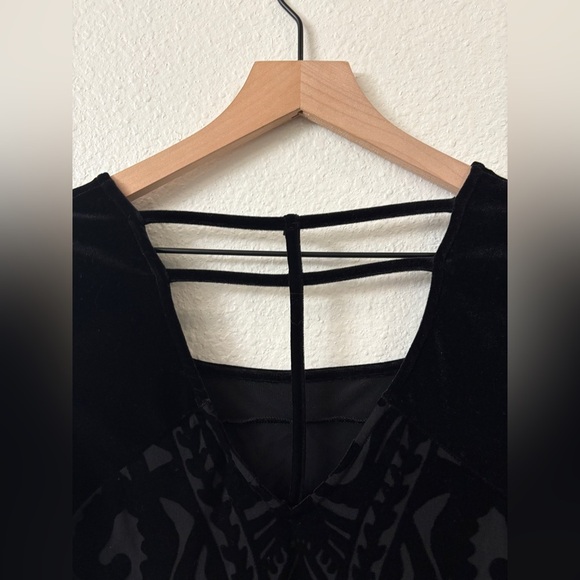 Free People Boogie Night Black Velvet mini dress - Picture 4 of 5